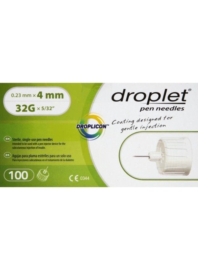 Droplet Insulin Pen Needles Size 4, 100 Count - Image 1